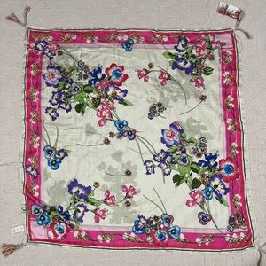 Johnny Was Silk Scarf NWT ! 12 Tassels!